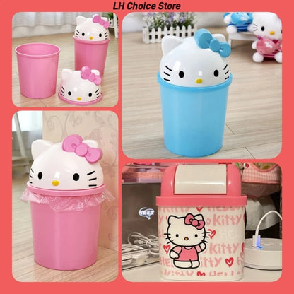 New Sanrio Hello Kitty Kawaii Dustbin – Trash Can for Living Room, Bedroom & Toilet