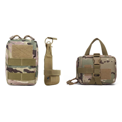 3Pcs Dog Tactical Harness Bags — 2 Pouch MOLLE Set & 1 Belt Bottle Holder for Military Training & Outdoor Use
