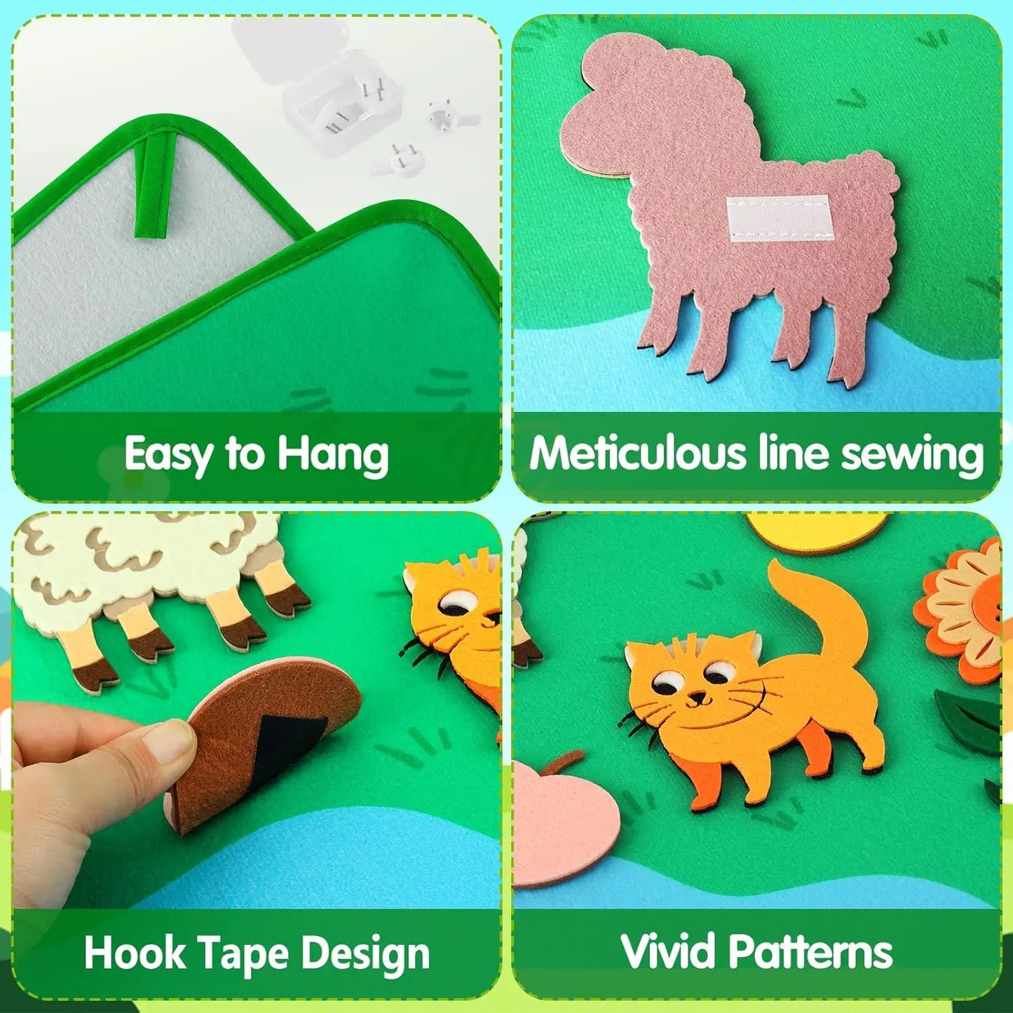 Farm Animals Felt Story Board Set – Interactive Early Learning Wall Puzzle Toys for Toddlers