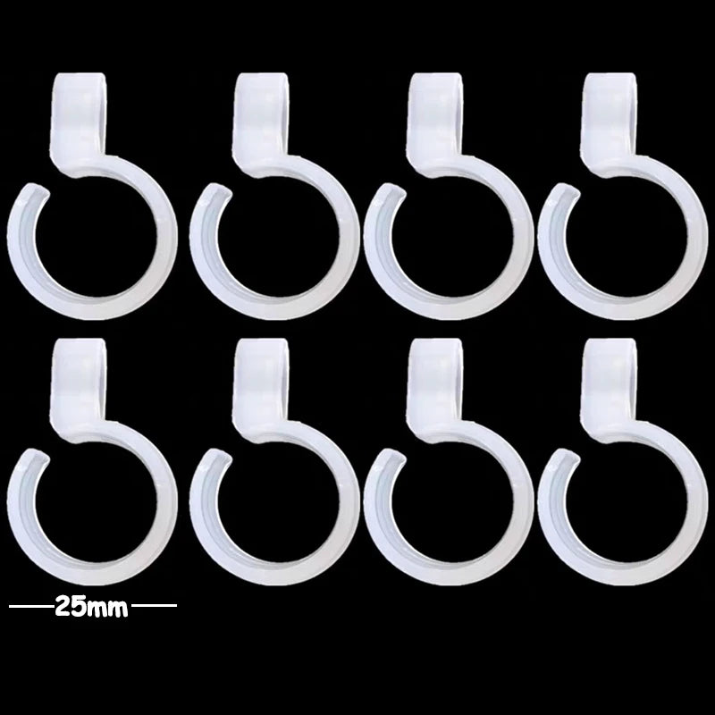 10/200PCS Windproof Hanger Hooks – Anti-Slip Clear Plastic Clothes Hooks for Drying Rack, Household Rod Buckles