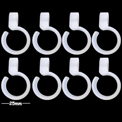 10/200PCS Windproof Hanger Hooks – Anti-Slip Clear Plastic Clothes Hooks for Drying Rack, Household Rod Buckles