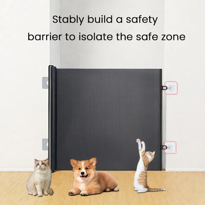 Retractable Pet Barrier Gate – Space-Saving Mesh Safety Fence for Indoor & Outdoor Pets