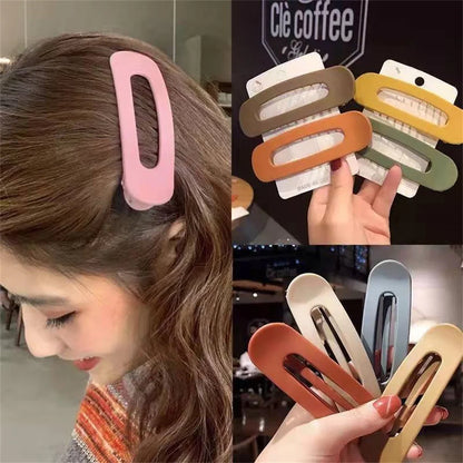 4Pcs Frosted Large Hair Clips Set – Solid Color Acrylic Non-Slip Toothed Hairpins for Women Fashion Hair Accessories