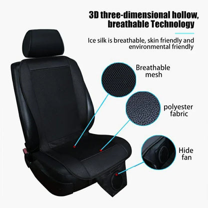 DC 12V 3D Car Seat Cooling Cushion | 8-Fan Ventilated Summer Air Seat for Fast Cooling
