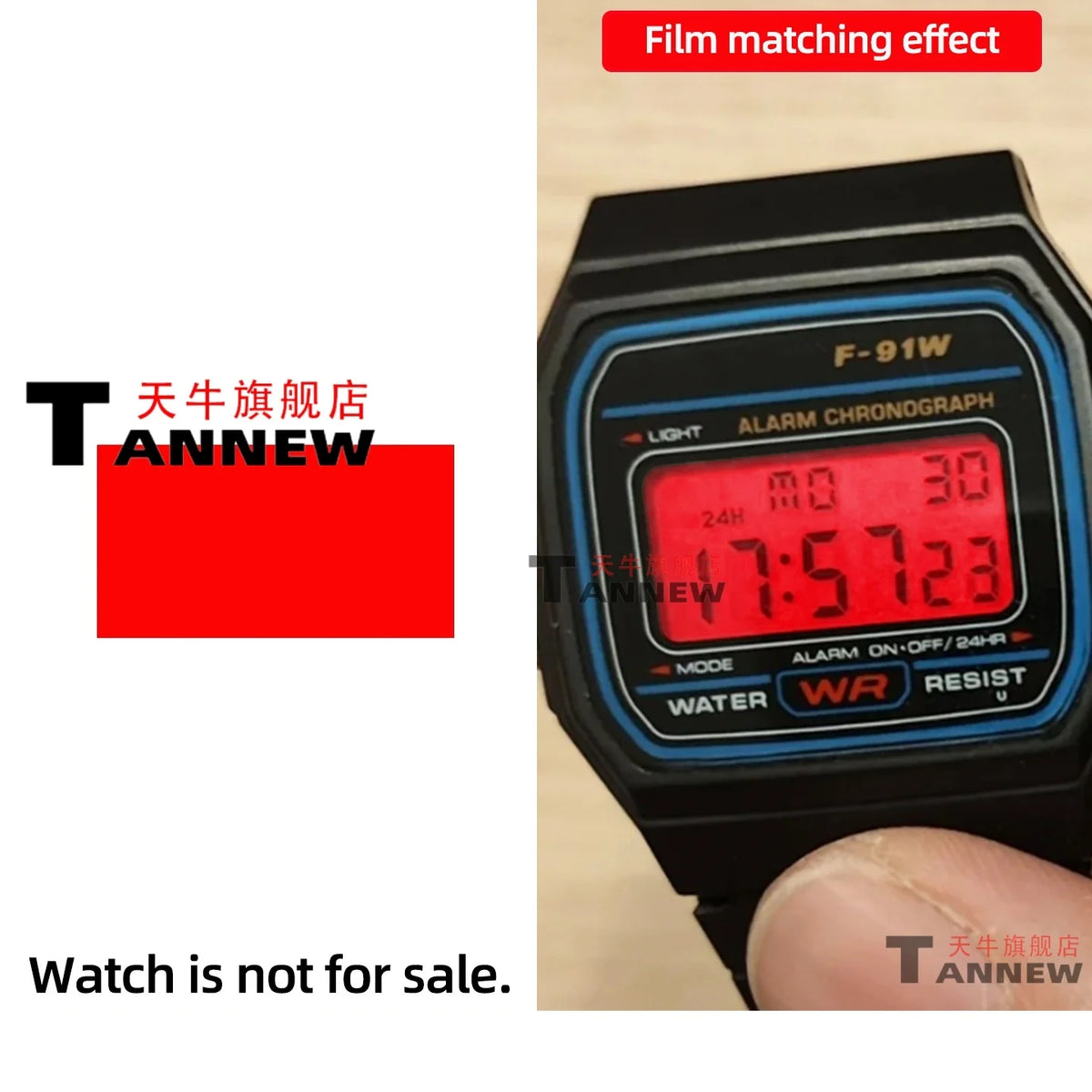 Casio F-91W A158W A168 Mod Kit - STN HD Display, Rainbow Gradient Display Sticker & Complete Watch Makeover Set