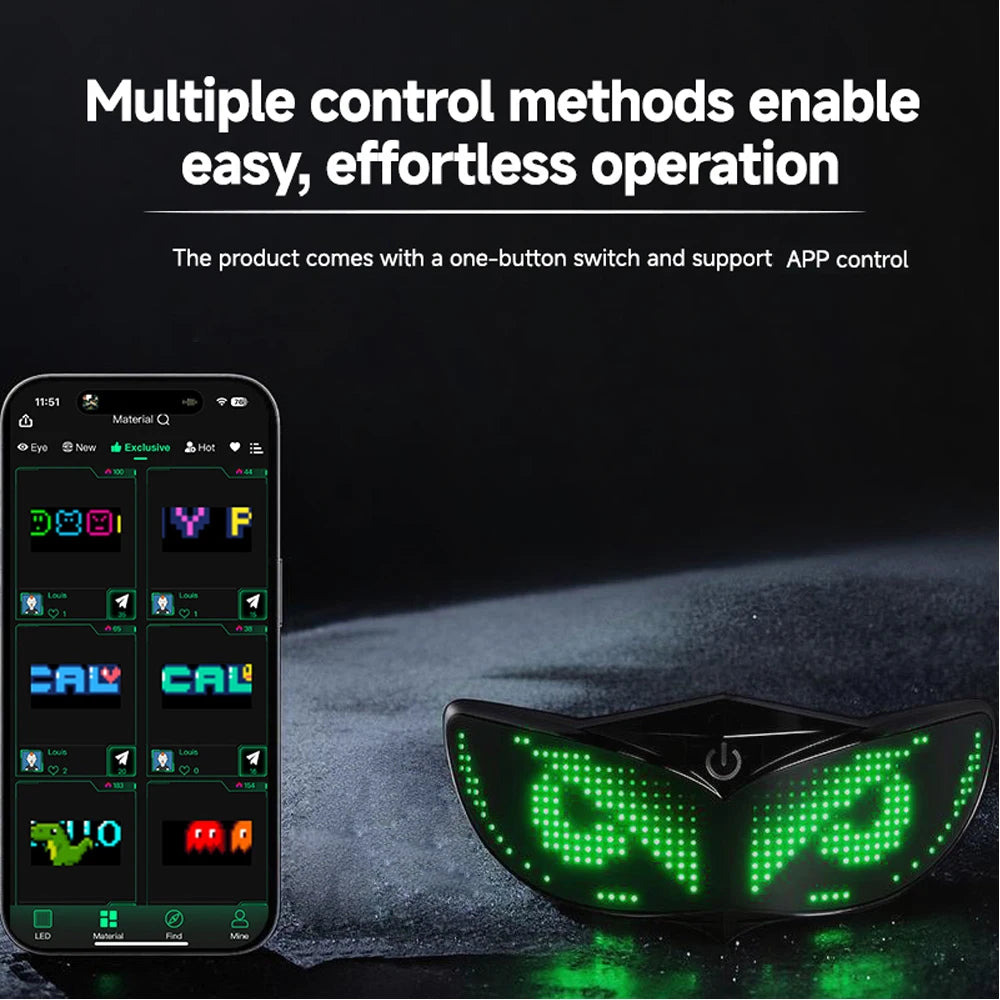 Smart LED Helmet Display Light Panel – Customizable Pattern Safety Light for Bicycle, Scooter & Skateboard (Helmet Not Included)