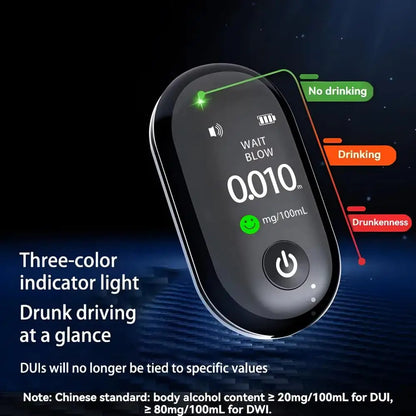 New Mini USB Rechargeable Alcohol Breathalyzer – Professional Alcoholometer with Large Battery Capacity