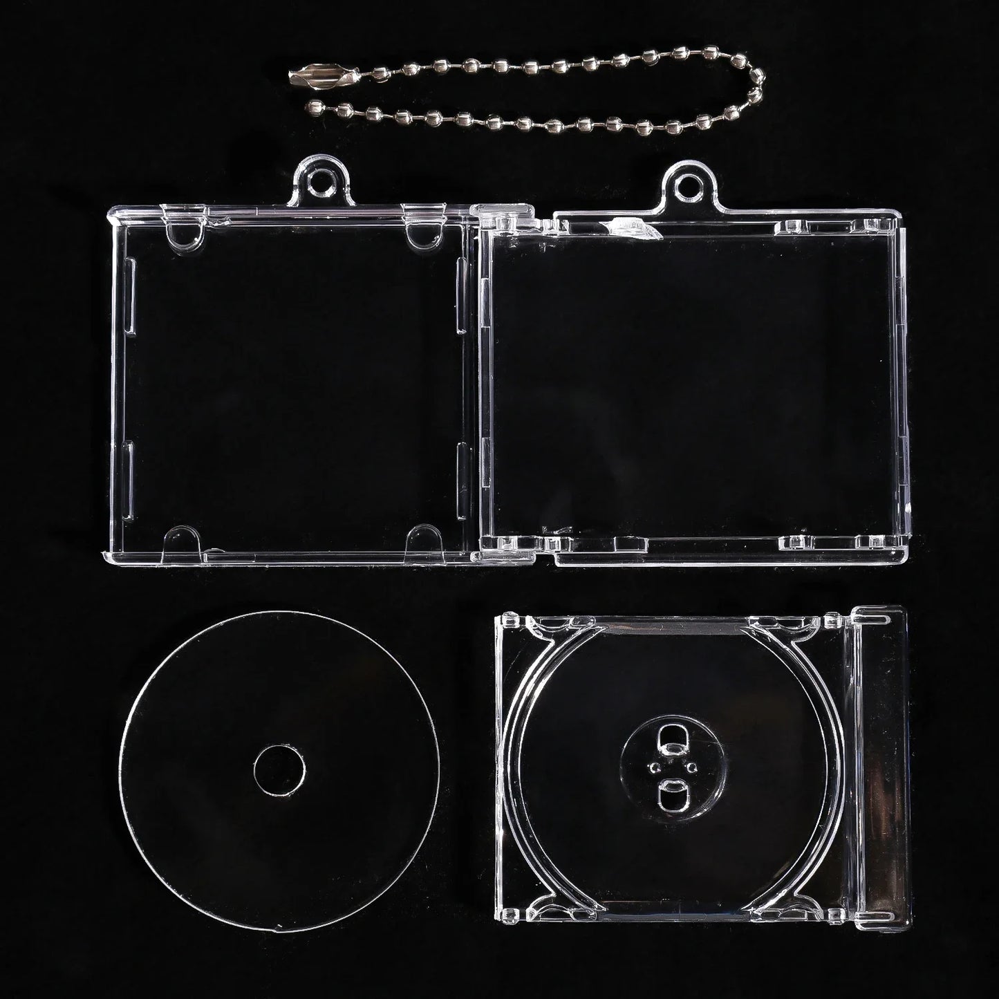 1/50pcs Clear Mini CD Case Pendant – DIY Commemorative Album Keychain & Backpack Hanging Decoration Keyrings