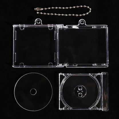 1/50pcs Clear Mini CD Case Pendant – DIY Commemorative Album Keychain & Backpack Hanging Decoration Keyrings