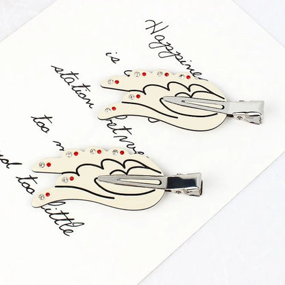 Crystal Rhinestone Hair Clips -  Acetate Wing Hairpins for Women Girls Cosplay and Fashion Accessories