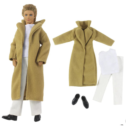 12" Ken Doll Clothes — Woolen Overcoat Outfit with Multiple Styles to Choose From