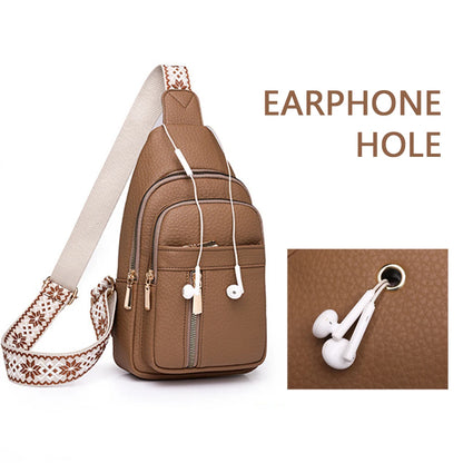Fashionable Women’s Chest Bag – High-Quality PU Leather Waterproof Crossbody Messenger Bag for Travel & Cycling