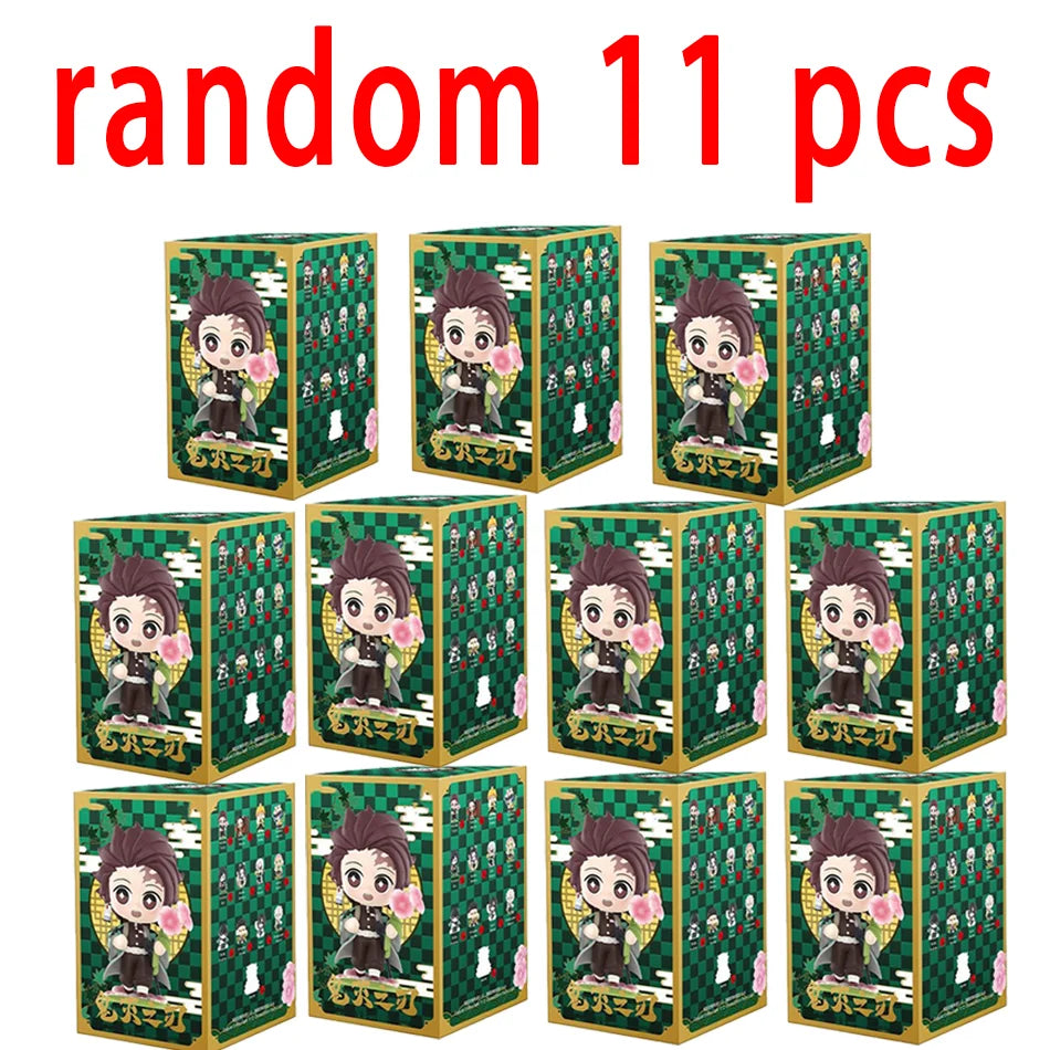 Anime Demon Slayer Blind Box Figures — 1-12pcs Tanjiro & Nezuko PVC Model Ornaments, Kids Christmas & Halloween Gift