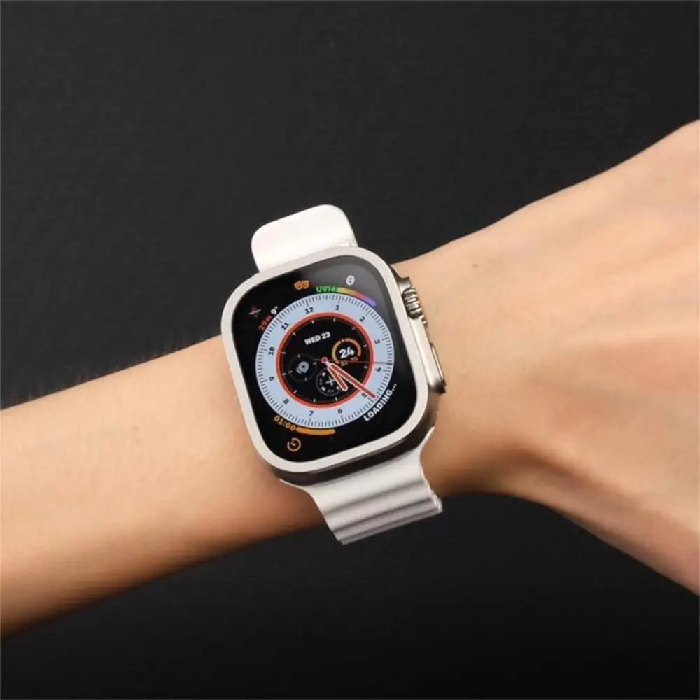 Tempered Glass Screen Protector for Apple Watch Ultra 2 49mm – Anti-Scratch HD Full Film with Metal Bumper, iWatch Ultra Accessories