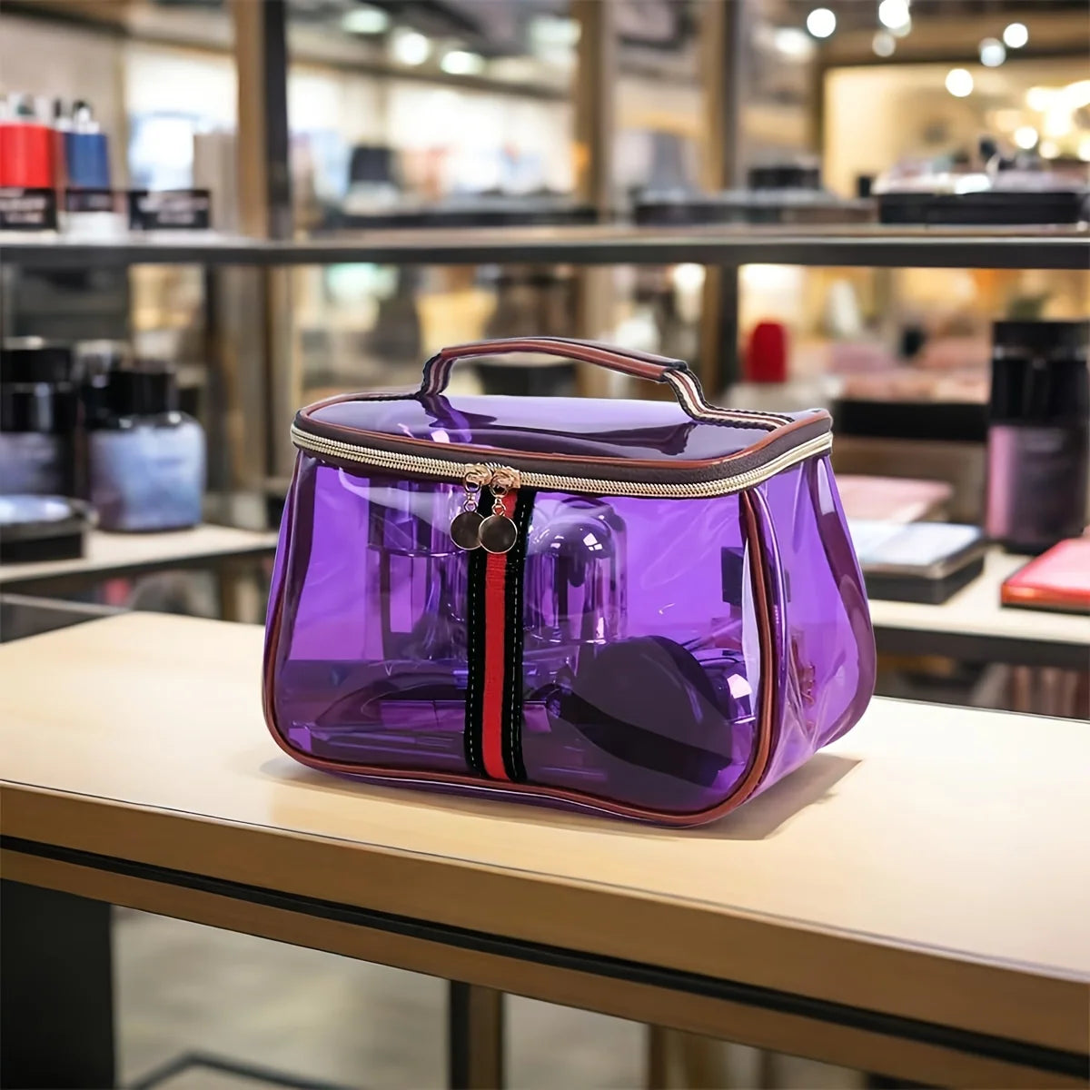 Transparent Makeup Bag - Waterproof Large Capacity Travel & Gym Toiletry Organizer