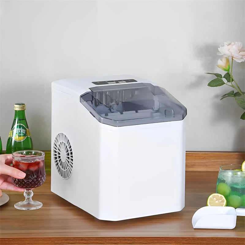 Portable Electric Ice Cube Maker - Automatic Bullet Round Ice Machine, 15kg/24H for Family, Bar, Coffee Shop, Kitchen, Office