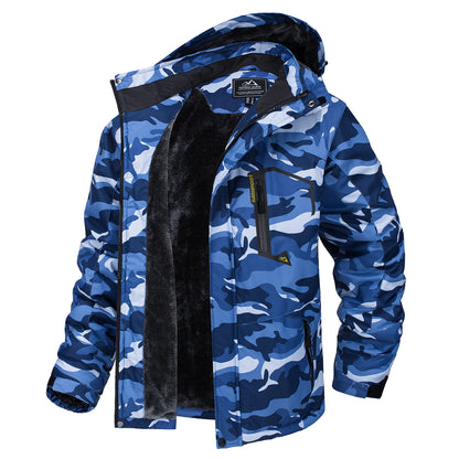 Men’s Fleece Lined Mountain Jacket - Removable Hooded Winter Ski, Snowboard and Hiking Parka Coat