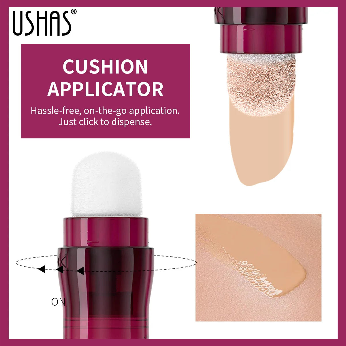 USHAS Sponge Head Concealer – Black Circles, Tear Marks, Acne & Skin Imperfections Waterproof Foundation Makeup Eraser