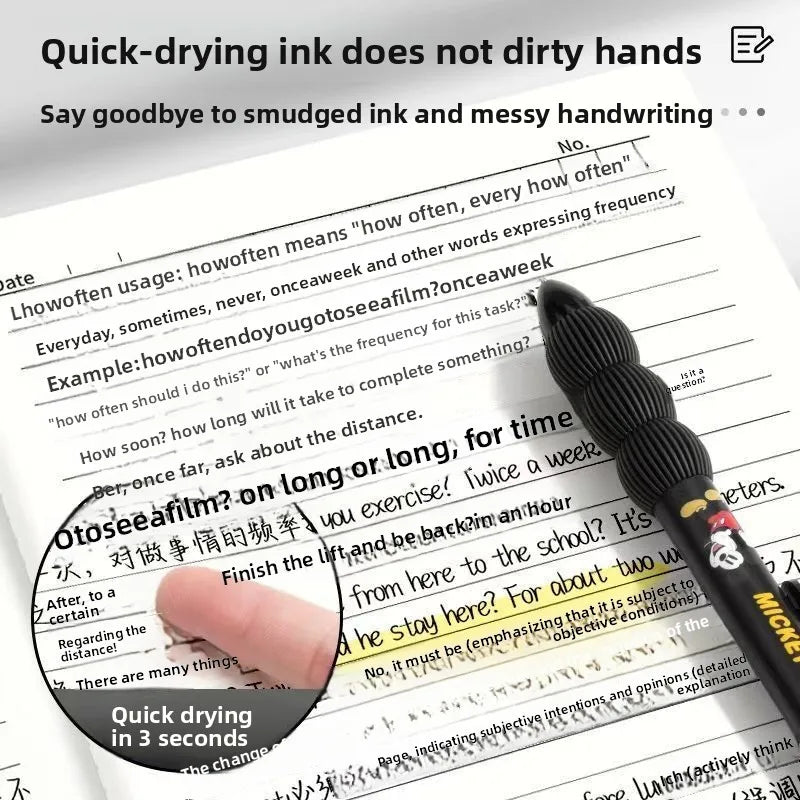 Disney Cartoon Press Gel Pen – Cute 0.5mm Quick-Dry Black Ink Writing Pen, Creative Student Stationery for Smooth & Precise Writing