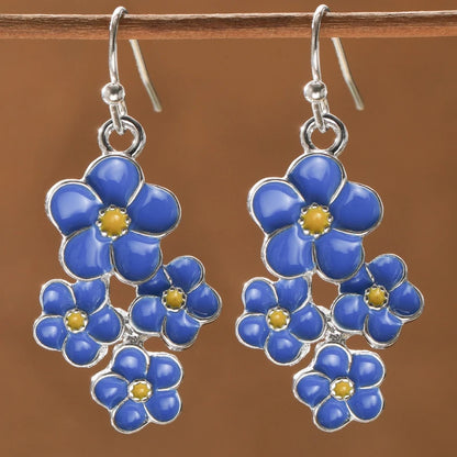 Blue Flower Pendant Earrings - Elegant Daily Fashion Jewelry Gift for Women’s Parties