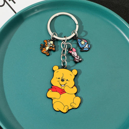 Winnie The Pooh Cartoon Keychain - Cute Anime Bear Key Ring, Birthday Gift Accessory for Friends