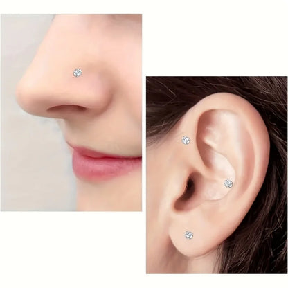 Magnetic Faux Nose Stud Set - 2 Piece No Piercing Punk Style Women’s Vintage Nose Jewelry