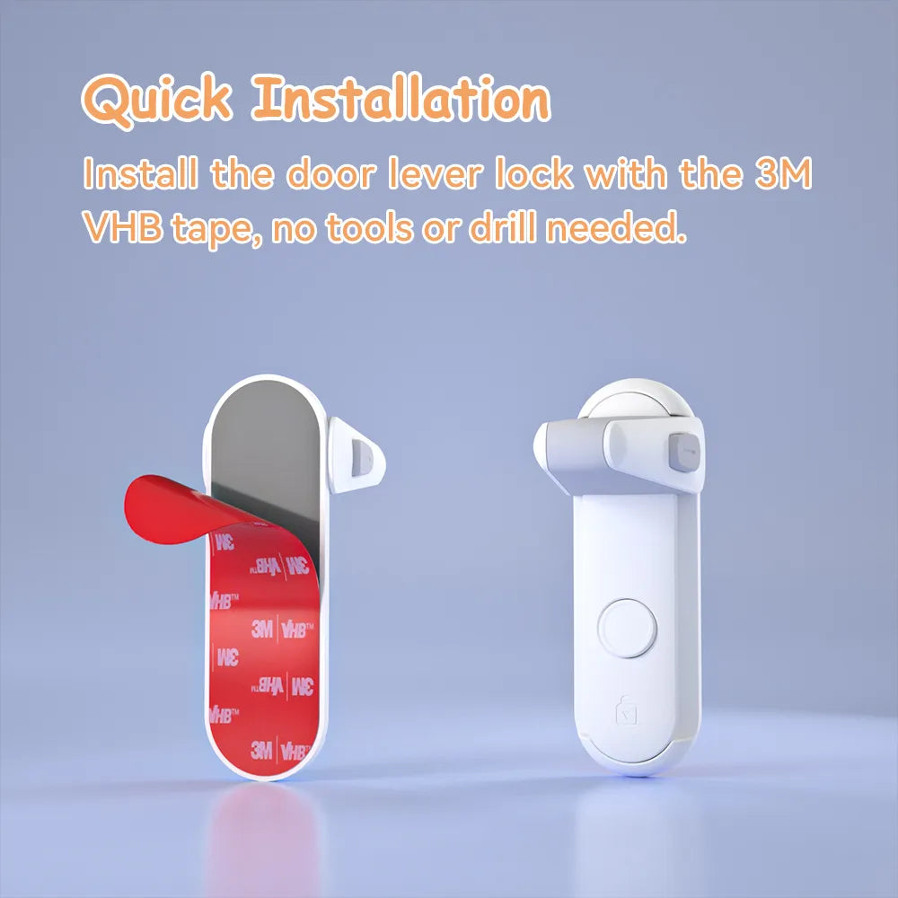 SAFELON 2 Pack Door Lever Locks - Childproof and Petproof Door Handle Safety Locks for Toddlers and Babies