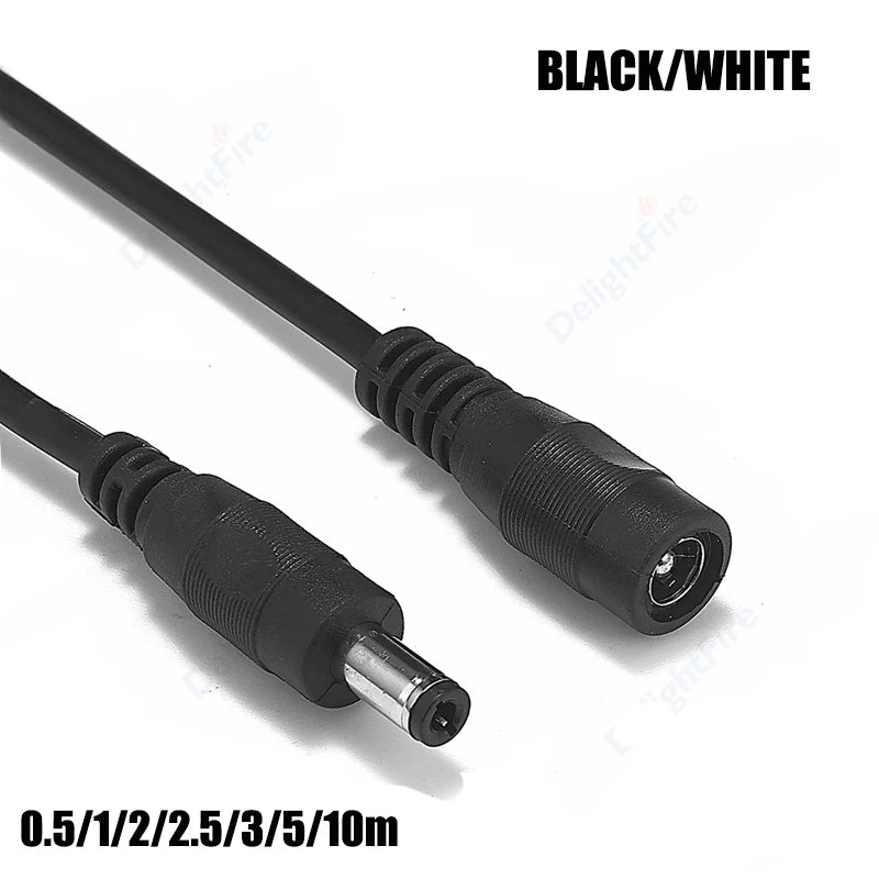 DC Power Extension Cable 5.5×2.1mm – 0.5M to 10M 22AWG Male to Female Cable for CCTV & LED Lights