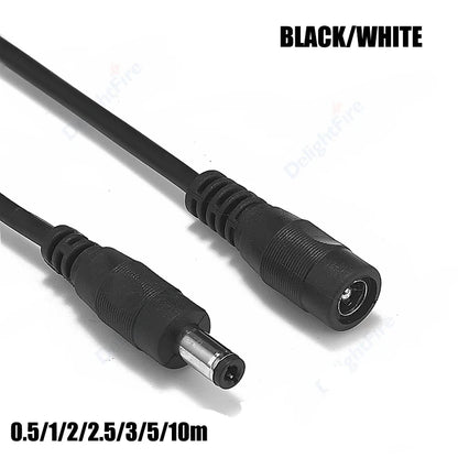 DC Power Extension Cable 5.5×2.1mm – 0.5M to 10M 22AWG Male to Female Cable for CCTV & LED Lights