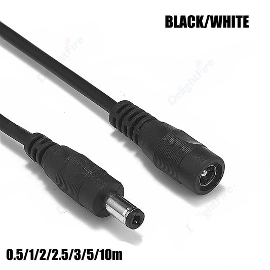 DC Power Extension Cable 5.5×2.1mm – 0.5M to 10M 22AWG Male to Female Cable for CCTV & LED Lights