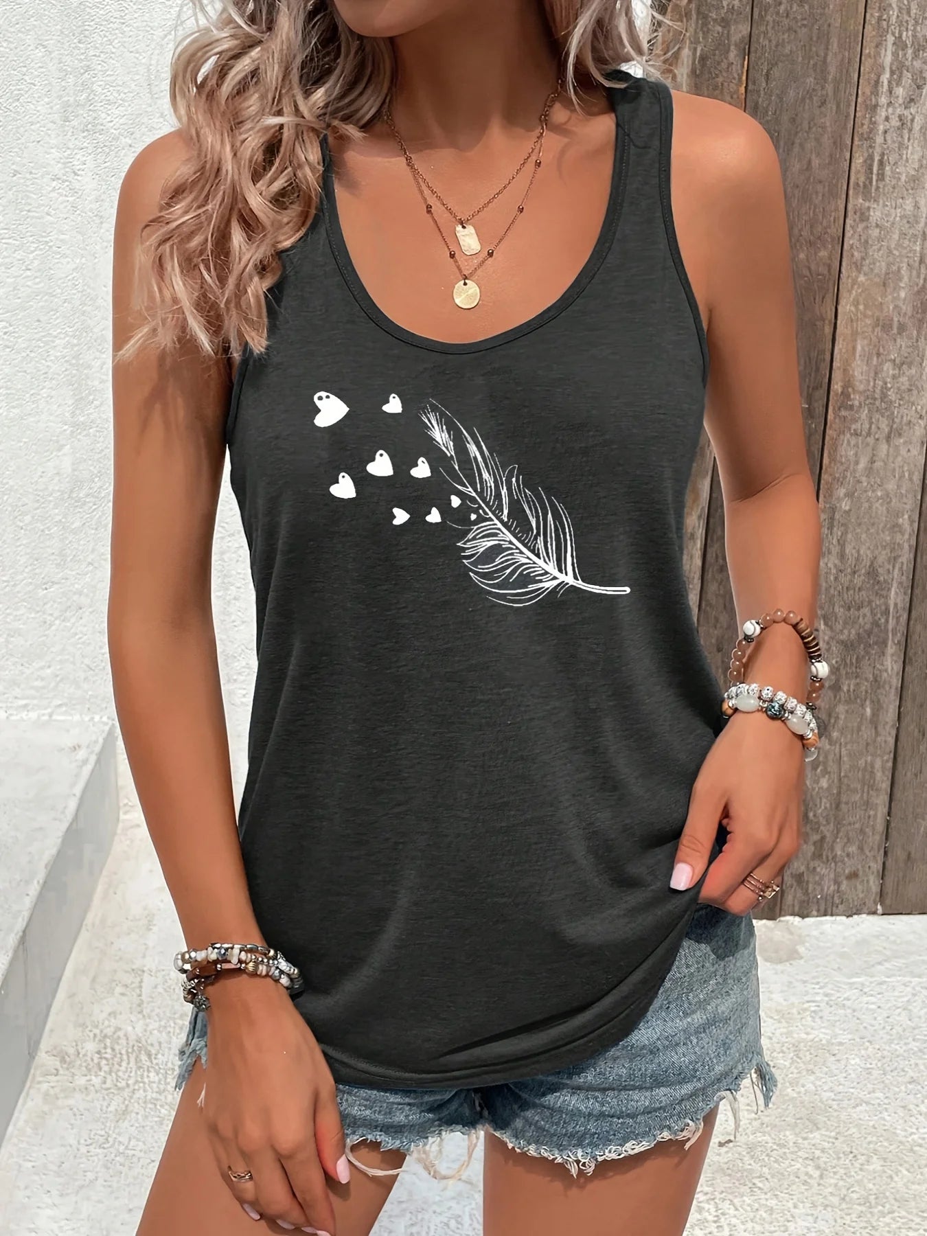 Women’s Summer Dream Catcher Printed Vest Top – Loose Fit Mesh Sleeveless Casual T-Shirt for Comfortable Wear