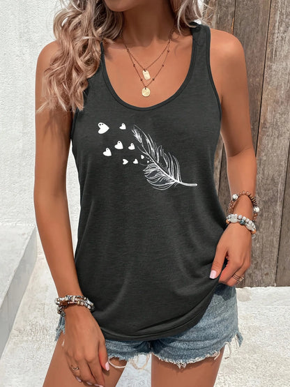Women’s Summer Dream Catcher Printed Vest Top – Loose Fit Mesh Sleeveless Casual T-Shirt for Comfortable Wear