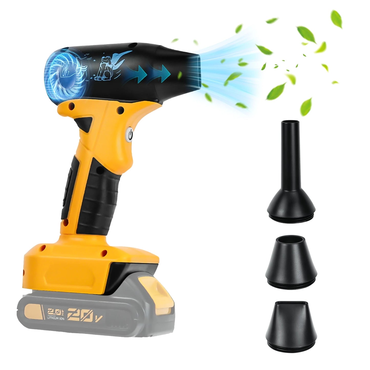 Brushless Jet Blower for Dewalt 20V Battery – 130,000 RPM Portable Electric Air Duster with 4-Speed Turbo Fan (No Battery)
