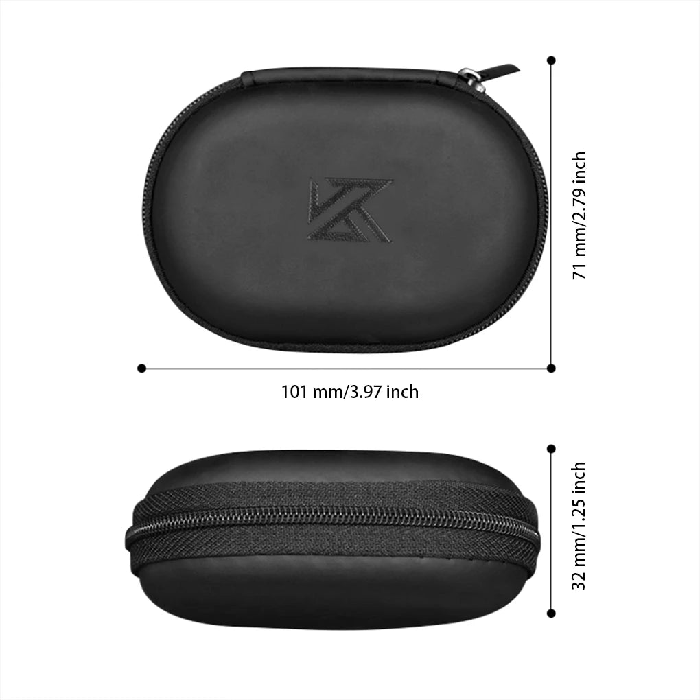 KZ Earphone Case – Portable EVA Zipper Headset Storage Box with Logo, Square Compression Organizer for Headphones