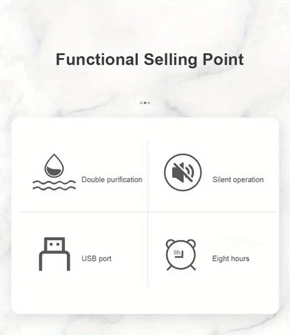 Super Quiet Portable Mist Humidifier – Adjustable, Waterless Design for Office, Bedroom, Car & Travel
