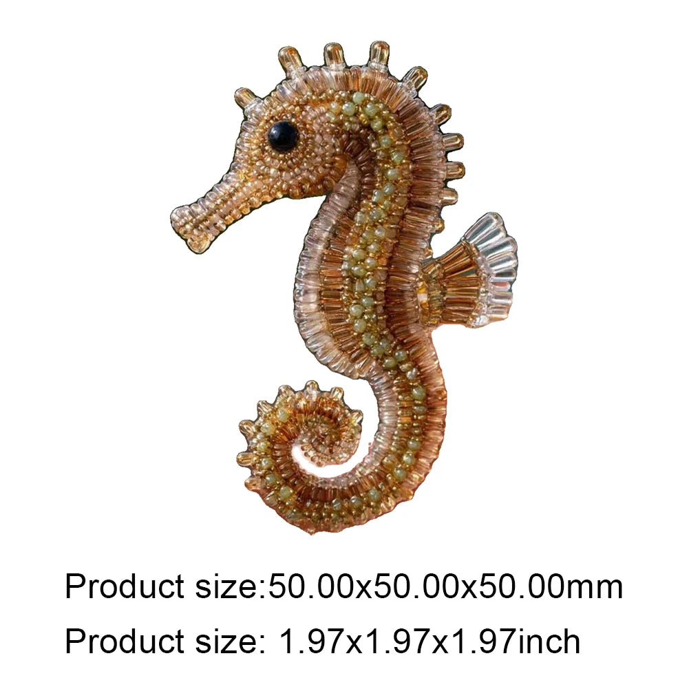 Creative Beaded Embroidery Kit - Cute Ocean Animal DIY Beadwork Set for Beginners, Relaxing Craft & Decorative Projects