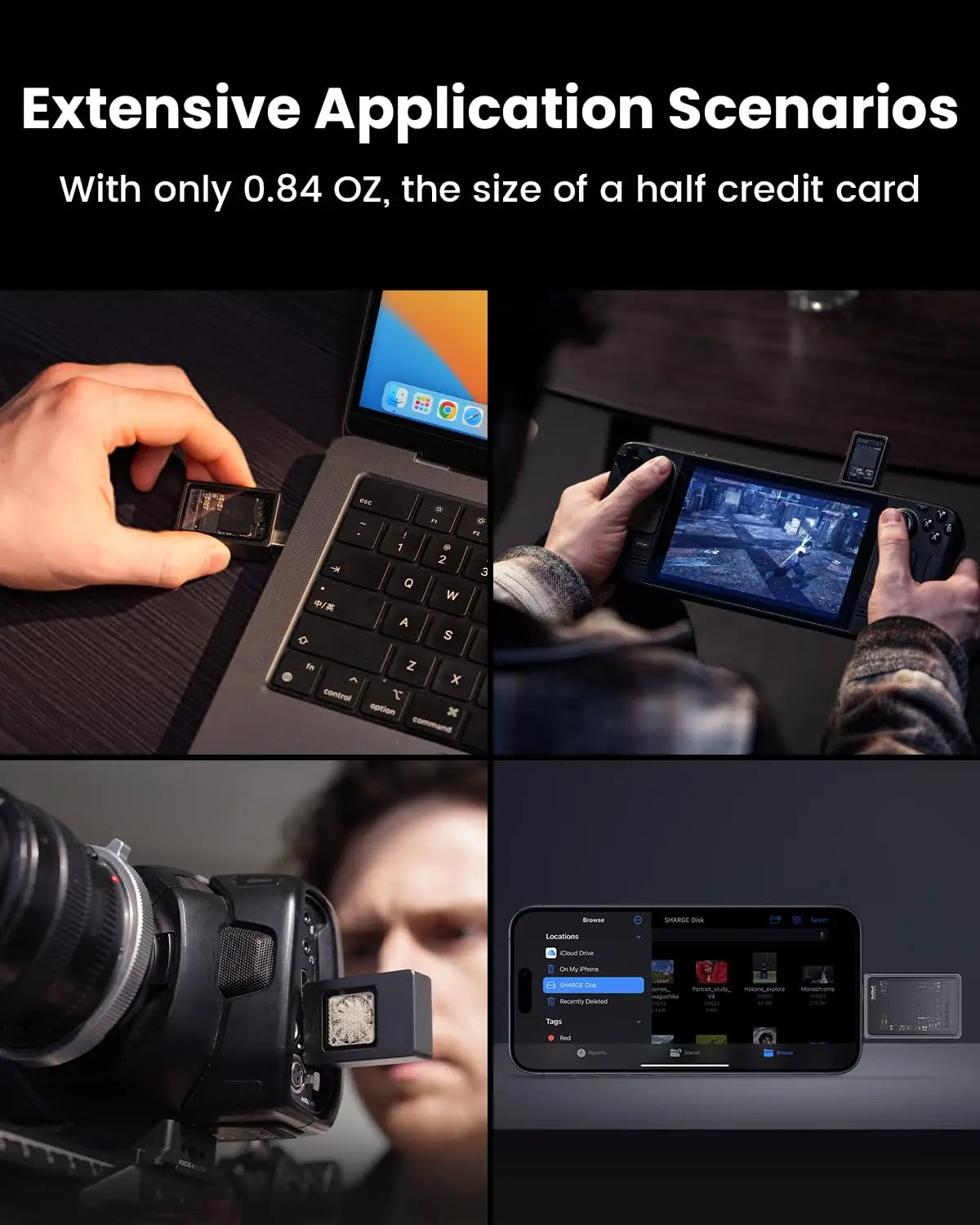 SHARGE M2 SSD Case 2230 – USB 3.2 Gen2 (10Gbps) NVMe Enclosure for Laptop, PS5, Game Console & Camera