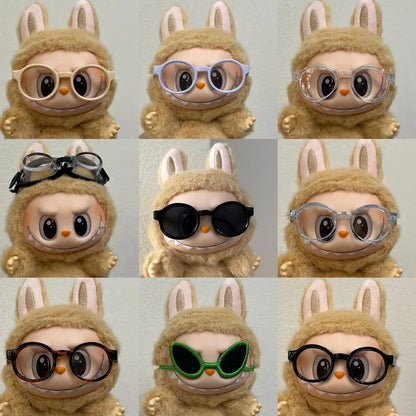 17cm Mini Plush Doll Clothes – Kpop EXO Labubu Idol Outfit with Glasses & Sunglasses Accessories Gift