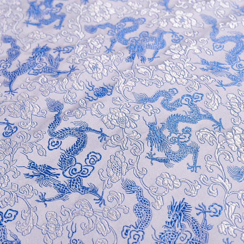 0.5/1/2m Brocade Satin Fabric — Dragon Pattern Material for Sewing, DIY Crafts, Gift Boxes & Patchwork