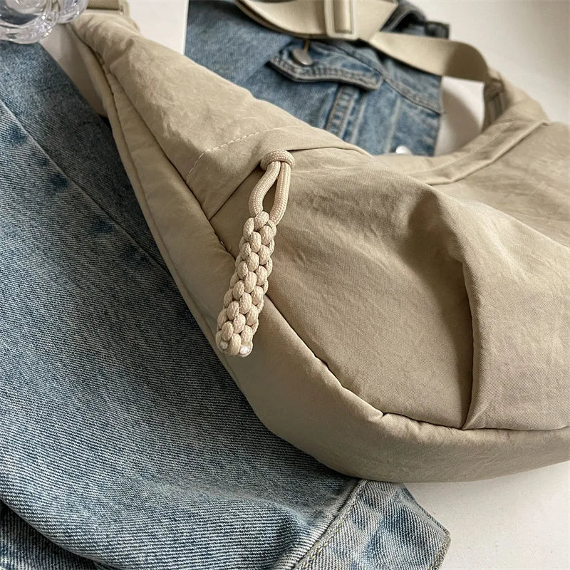 New Nylon Fabric Shoulder Bag – High Capacity Women's Crossbody Messenger Bag, Versatile & Leisure Hobo