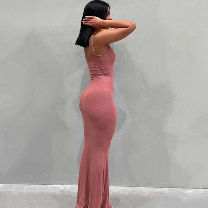 Satin Slip Maxi Dress: Sleeveless Backless Y2K Summer Bodycon - Elegant Sexy Outfits for Ladies Birthday Party Club Sundress