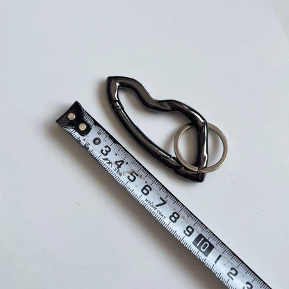 Unisex Essential Belt Icon Carabiner Keychain – Blackout Oval Solid Buckle for Men & Women Bag Accessories