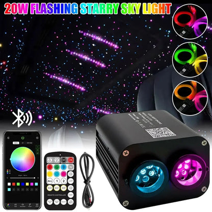 20W Dual Color Twinkle Car Roof Star Light – RGB Meteor Music APP Control, Sparkling Starry Sky Atmosphere Light