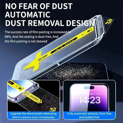8K HD Tempered Glass Screen Protector for iPhone 16 Pro Max, 11, 12, 13, 14, SE (2020/2022) – Auto Dust Removal, 1-2pcs