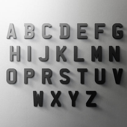 3D Mirror Acrylic Alphabet Wall Stickers – Black English Letters & Numbers for Personalized Door & Room Decor