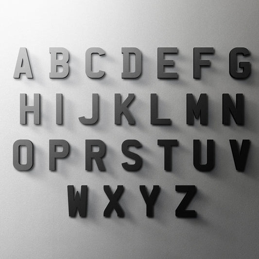 3D Mirror Acrylic Alphabet Wall Stickers – Black English Letters & Numbers for Personalized Door & Room Decor