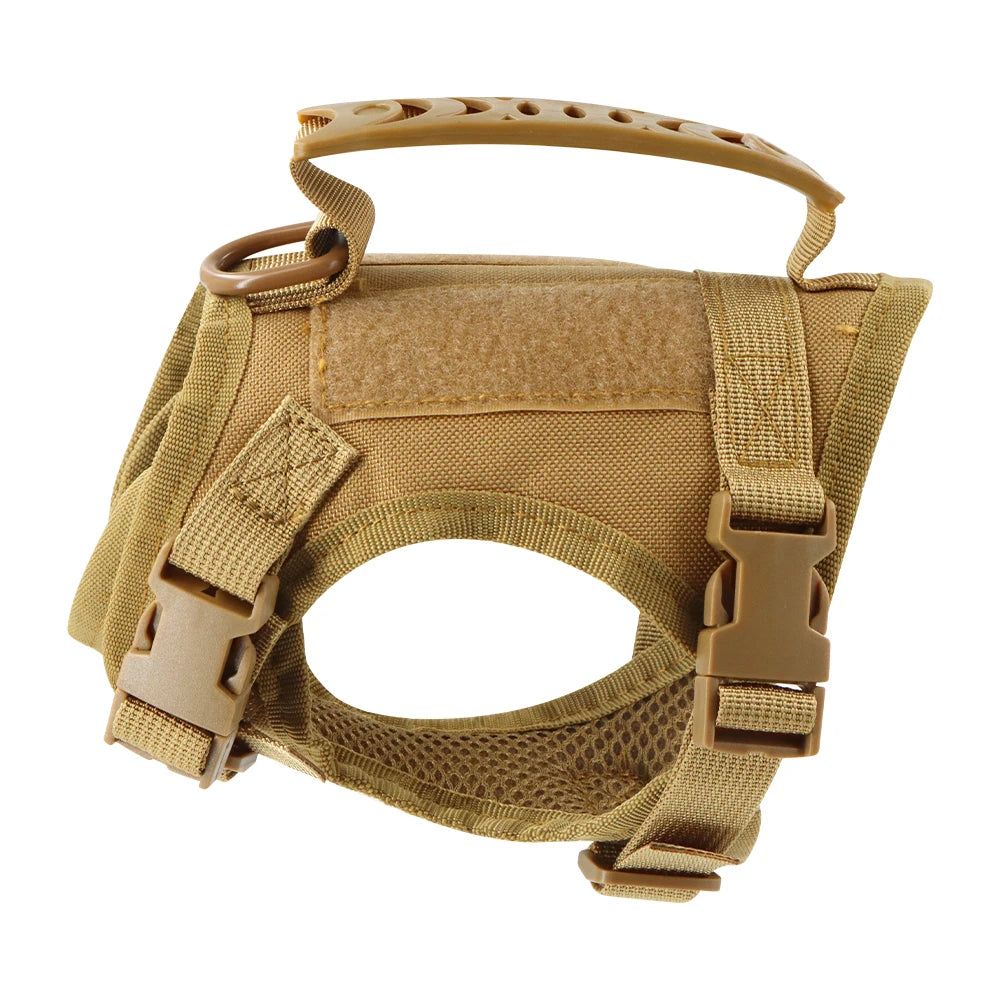 Tactical Cat & Small Dog Harness — Adjustable Puppy Vest with Leash, Handle, and 2 Patches for Training & Outdoor Use
