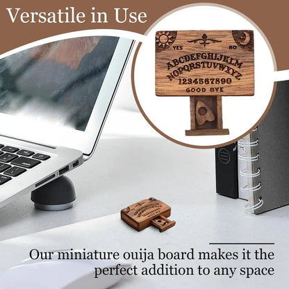 Handmade Miniature Ouija Board | Wooden Talking Spirit Board with Planchettes for Divination