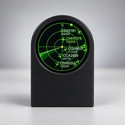 Live ADS-B Flight Tracker Gadget - 3D Printed Sonar Grid Display Desk Decor