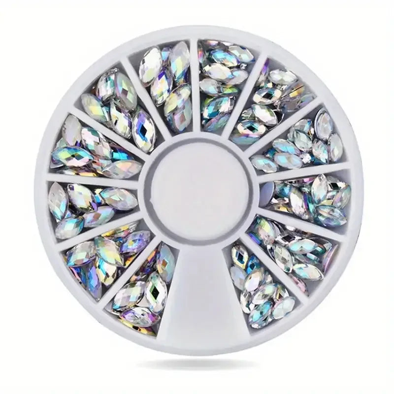 Nail Art Rhinestone Gems - Glitter Crystal Beads Manicure Decoration Accessories for Professional Nail Design